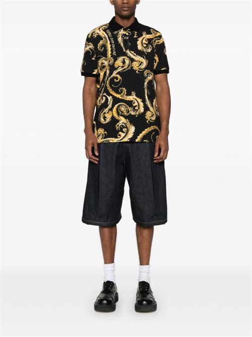 Polo uomo stampa barocca Versace jeans Couture | 77GAG6S0JS390G89